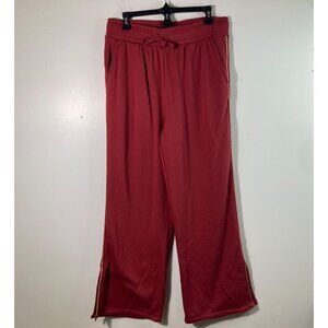Womens Colsie Lounge Pants Crimson Gold Stripe Side Slit at Hem L Pockets Drawst